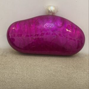 Magenta Marbled Resin Pebble Clutch