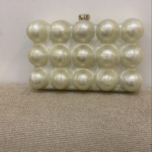 Ivory Bubble Sphere Acrylic Clutch