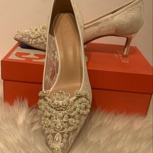 Floral Lace Kitten Heels