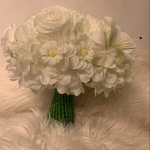 Pure White Daisy & Rose Bridal Bouquet