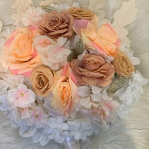 Peach, Dusty Rose & Gold Glamour Bridal Bouquet