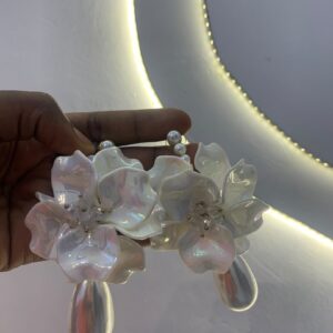 Luminous Pearl & Petal Statement Earrings