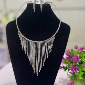 Crystal Cascade Choker & Earring Set